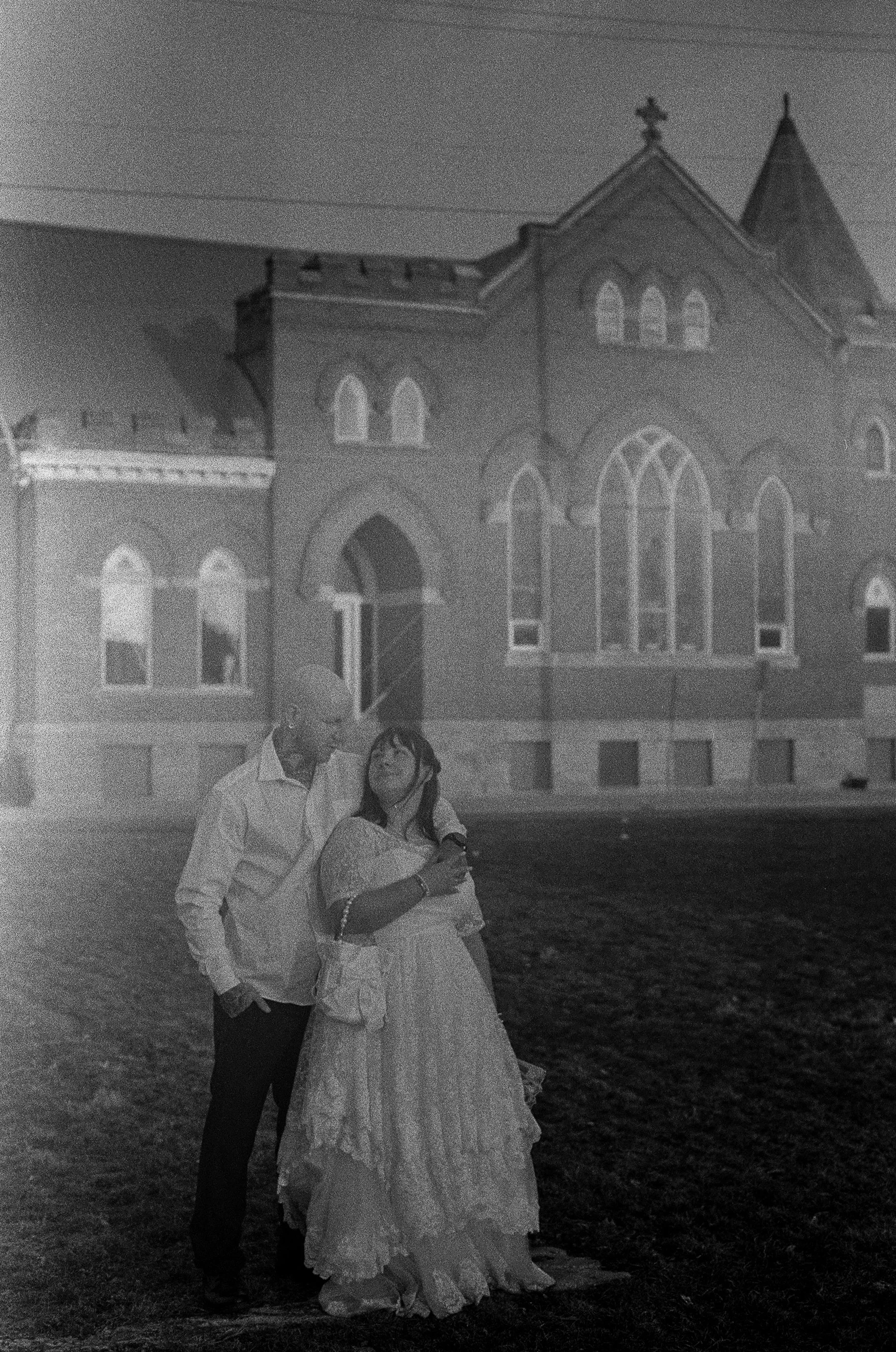 35mm Film Wedding Day at The North Church Venue in Muncie, Indiana