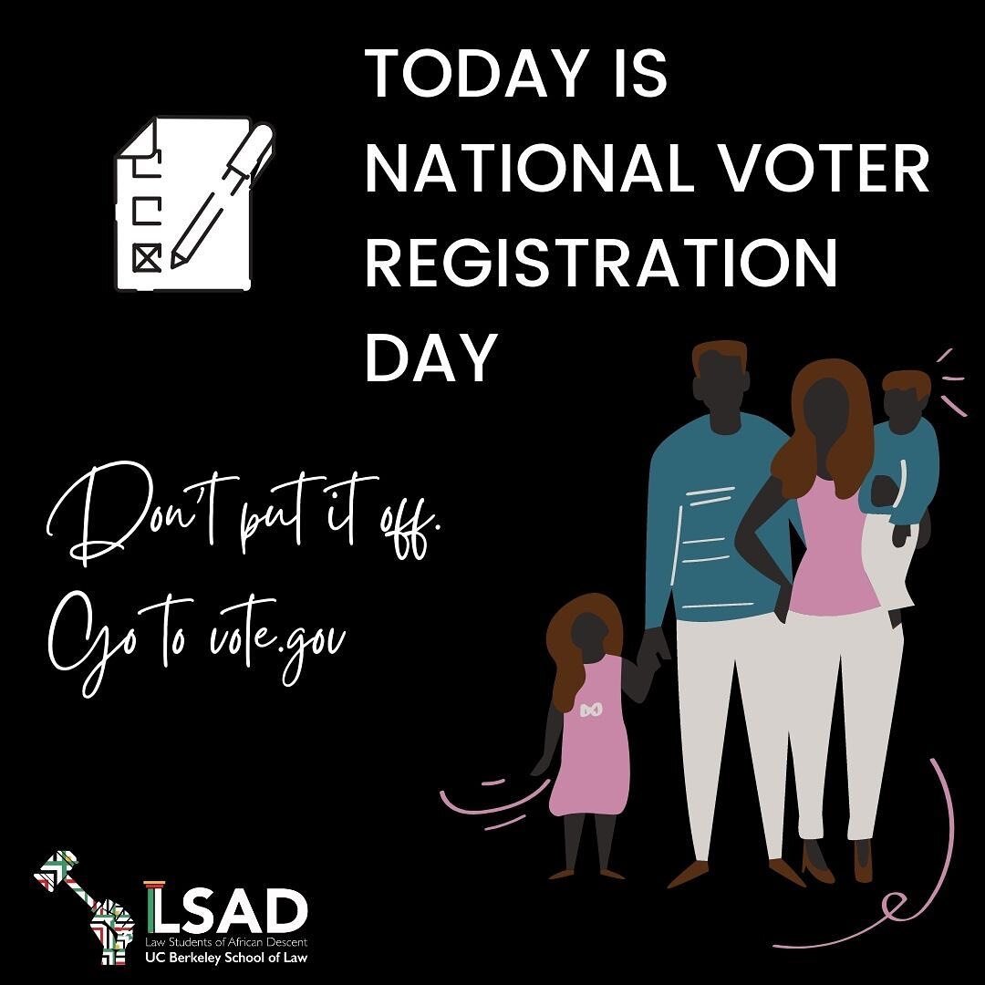Happy #NationalVoterRegistrationDay ! This election is one of - if not THE - most important elections of our entire lifetime. Make sure you are registered to vote and then VOTE!