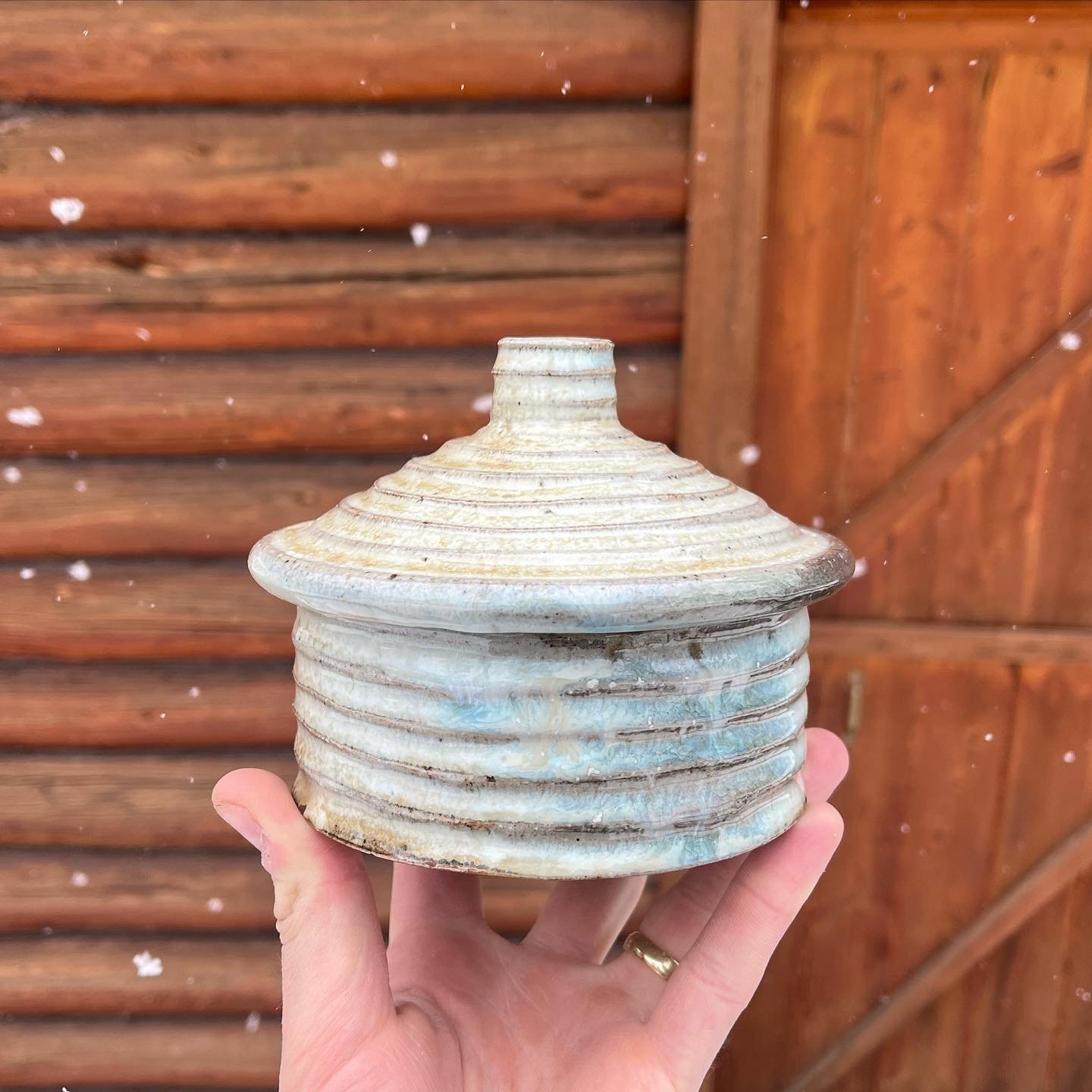 I thought winter was over because it is May 3 but obviously I am a fool.

#pottery #ceramics #stoneware #woodfiredceramics #woodfiredpottery #woodashglaze #ashglaze #nuka #contemporaryceramics #potspotspots #potteryismyfavoritesport