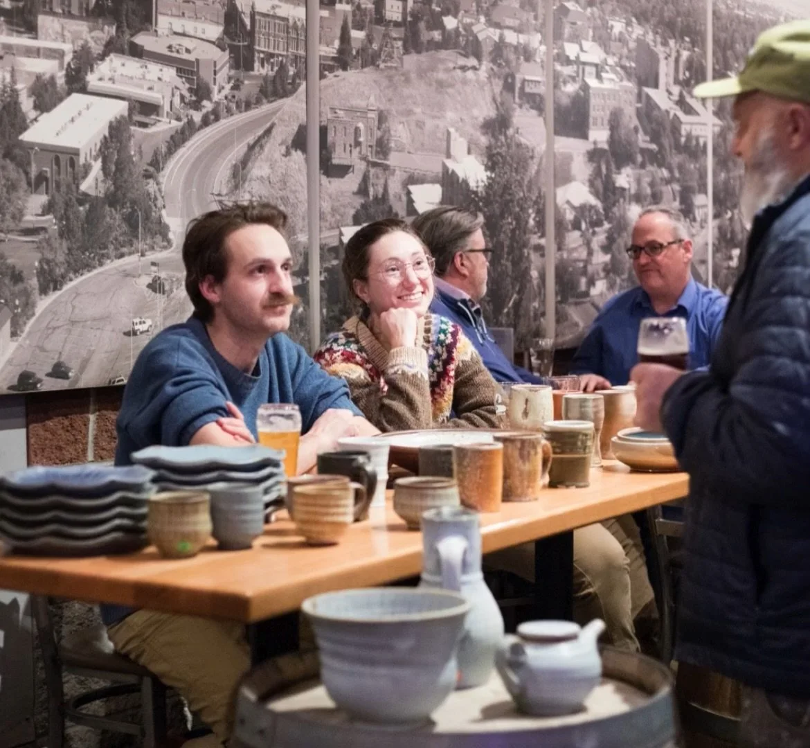 Posting this cute pic of me and @cecischleisner from a couple years ago to remind you that I&rsquo;m selling pots at @blackfootriverbrewing tonight from 4-7! I also still have some work available online on my website and through the @archie_bray and 