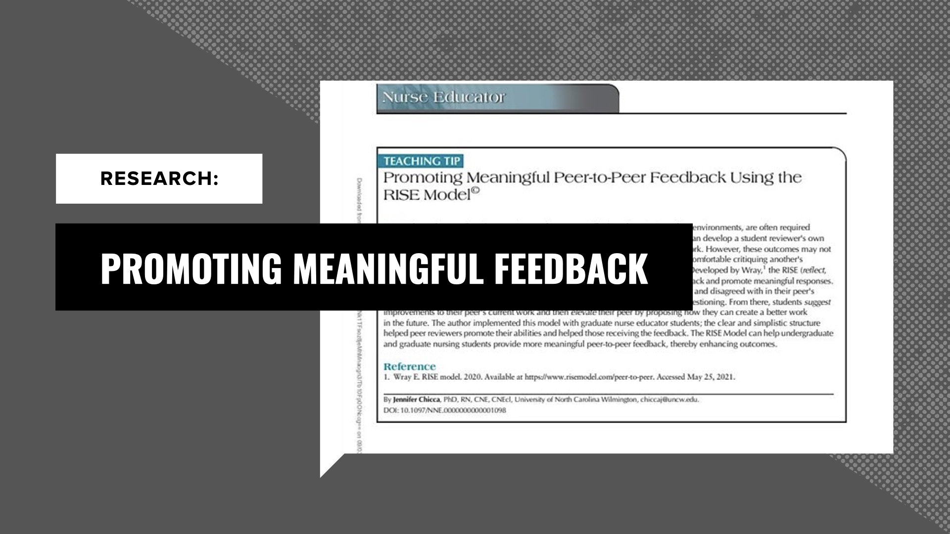 Promoting Meaningful Peer Feedback Using the RISE Model