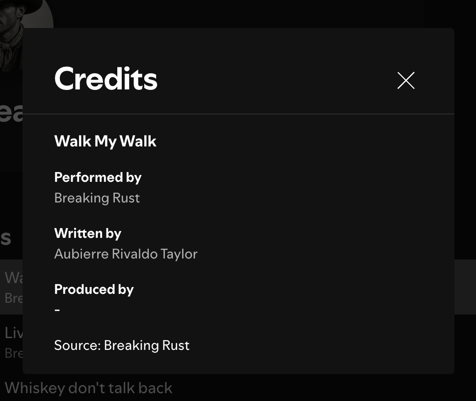Songwriting credits from Spotify