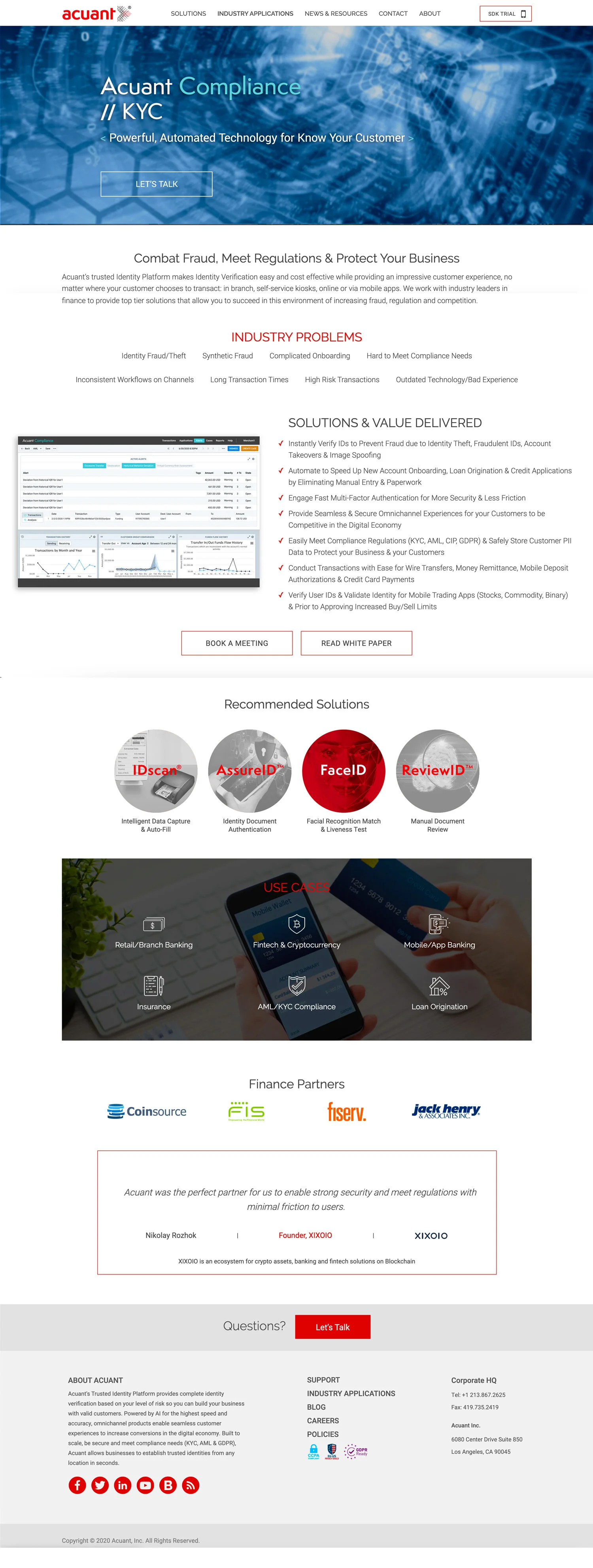 Rebranded Compliance Solutions Page