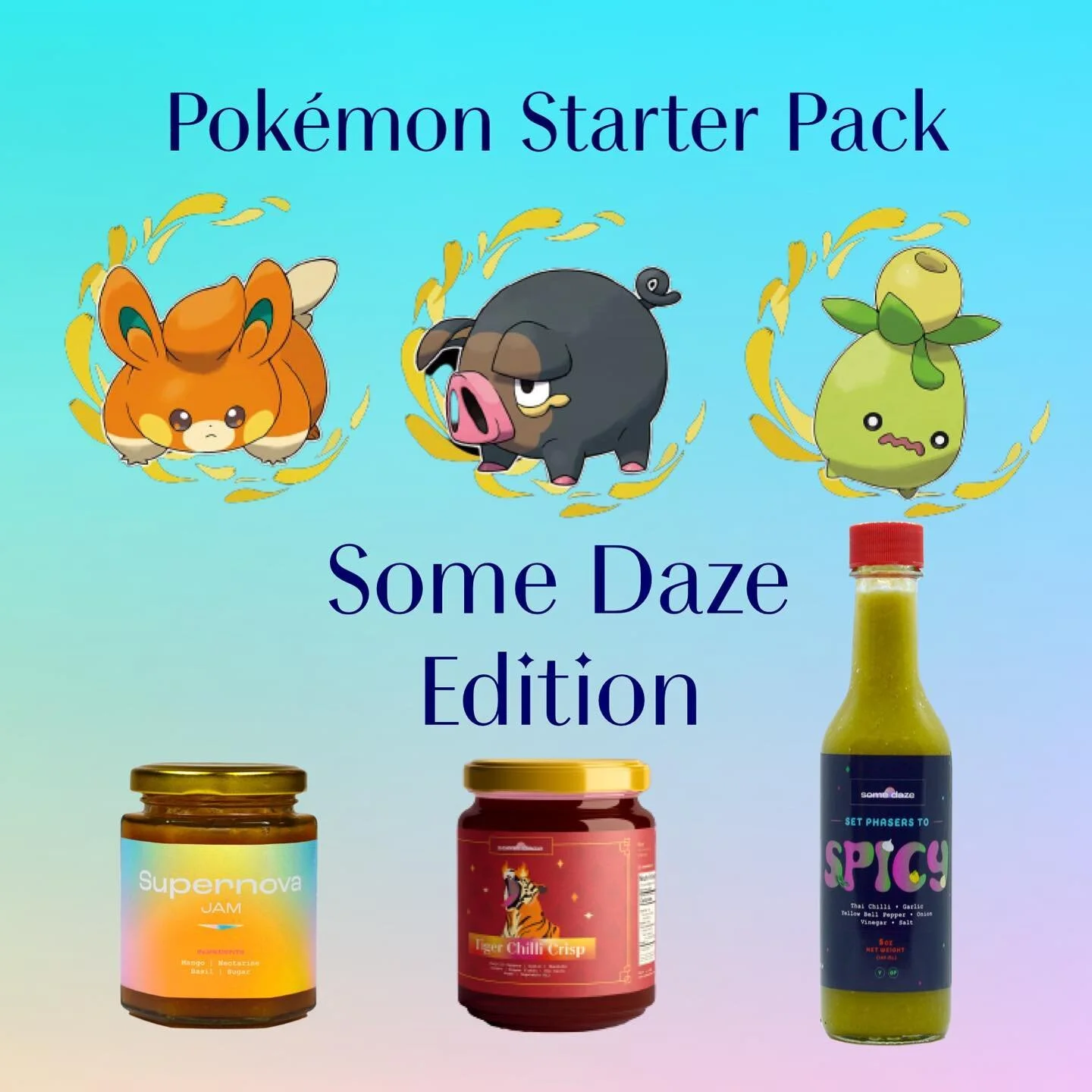 ✨Gotta Try &lsquo;em All✨ 
🫠link in bio
#pokemon#somedazela#starterpack #linkinbio#supernova#chilicrisp#chili#phaser