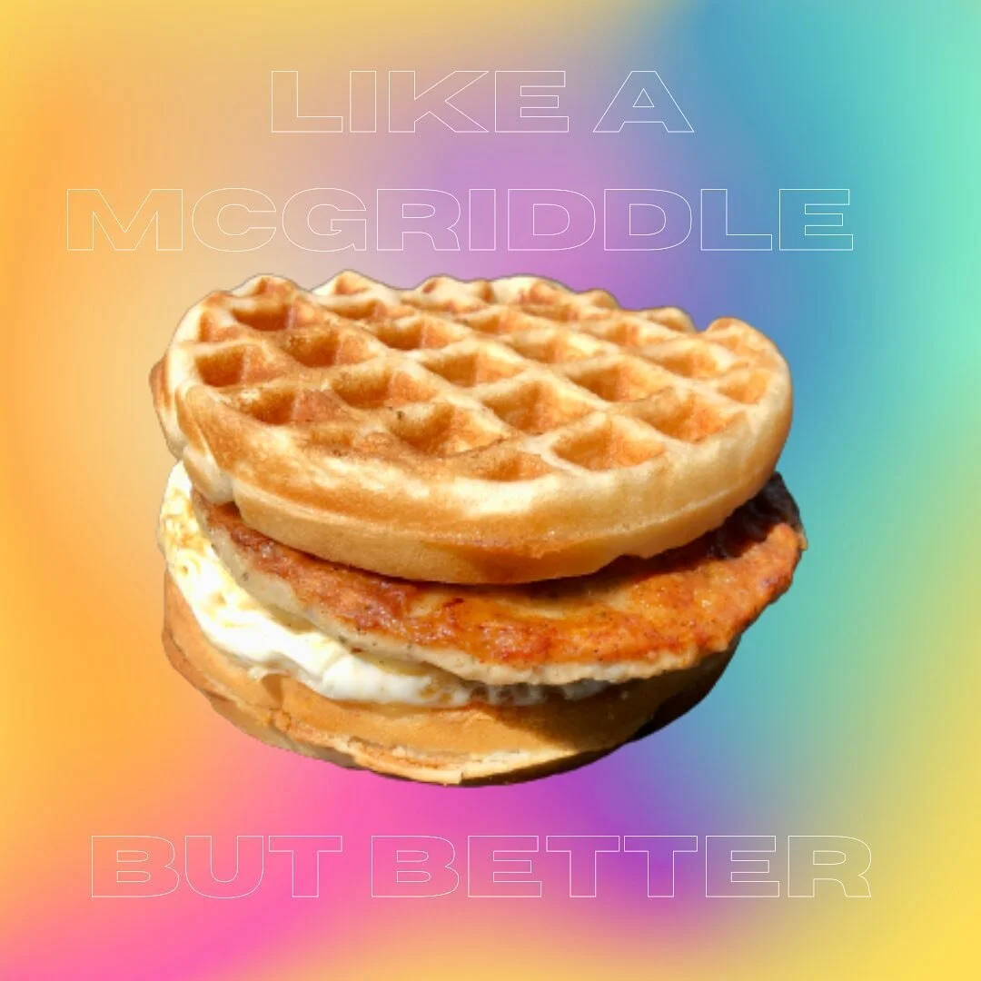 Kinda like a McGriddle&hellip;but Better✨ 
Mochi Waffle:Supernova Jam:Circle Egg:Sausage 🫠

#somedazela#mcgriddle