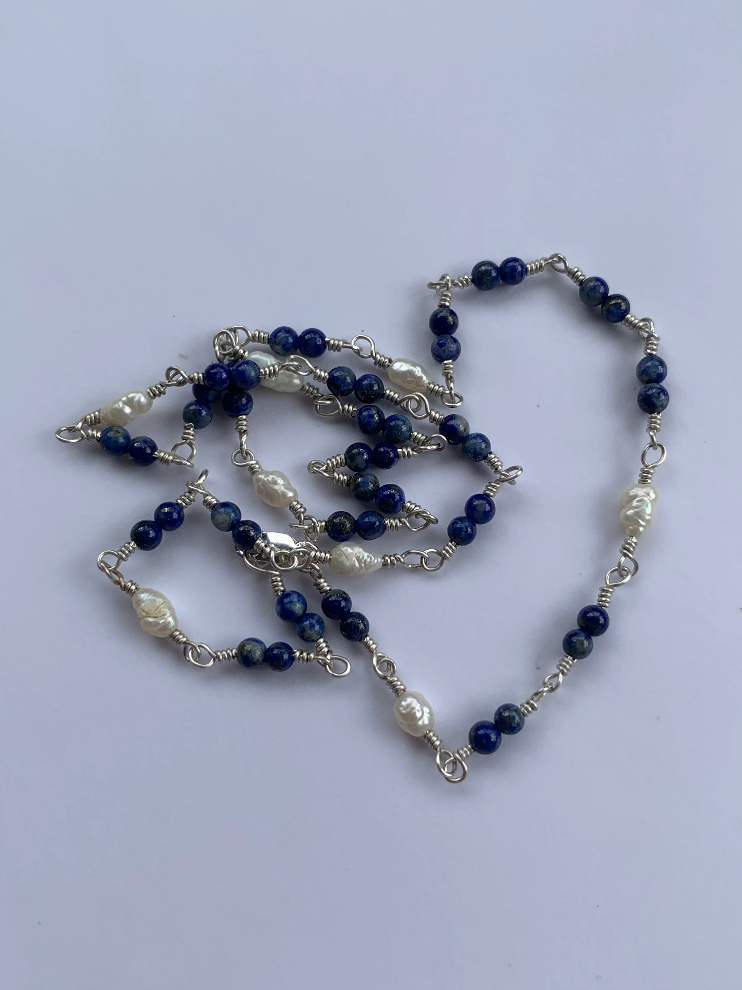Lapis and Pearl necklace
