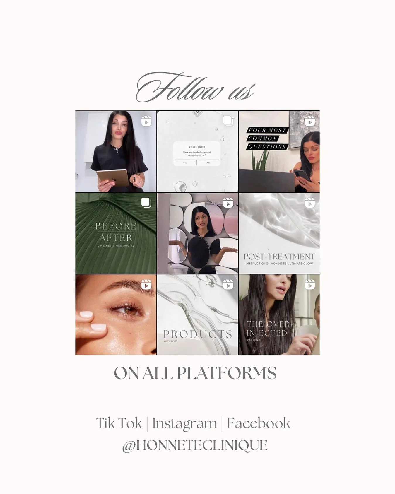 Join our Honn&ecirc;te Beaut&eacute; community on TikTok, Facebook, and Instagram ♡ If you would like to keep up with the latest skin health &amp; beauty tips, come by and connect with us on social media for amusing but insightful content ✨️

To acce