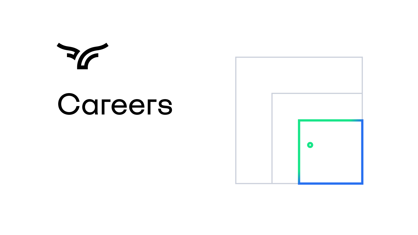 Career webpage with logo, large text reading 'Careers', and a colorful grid graphic.
