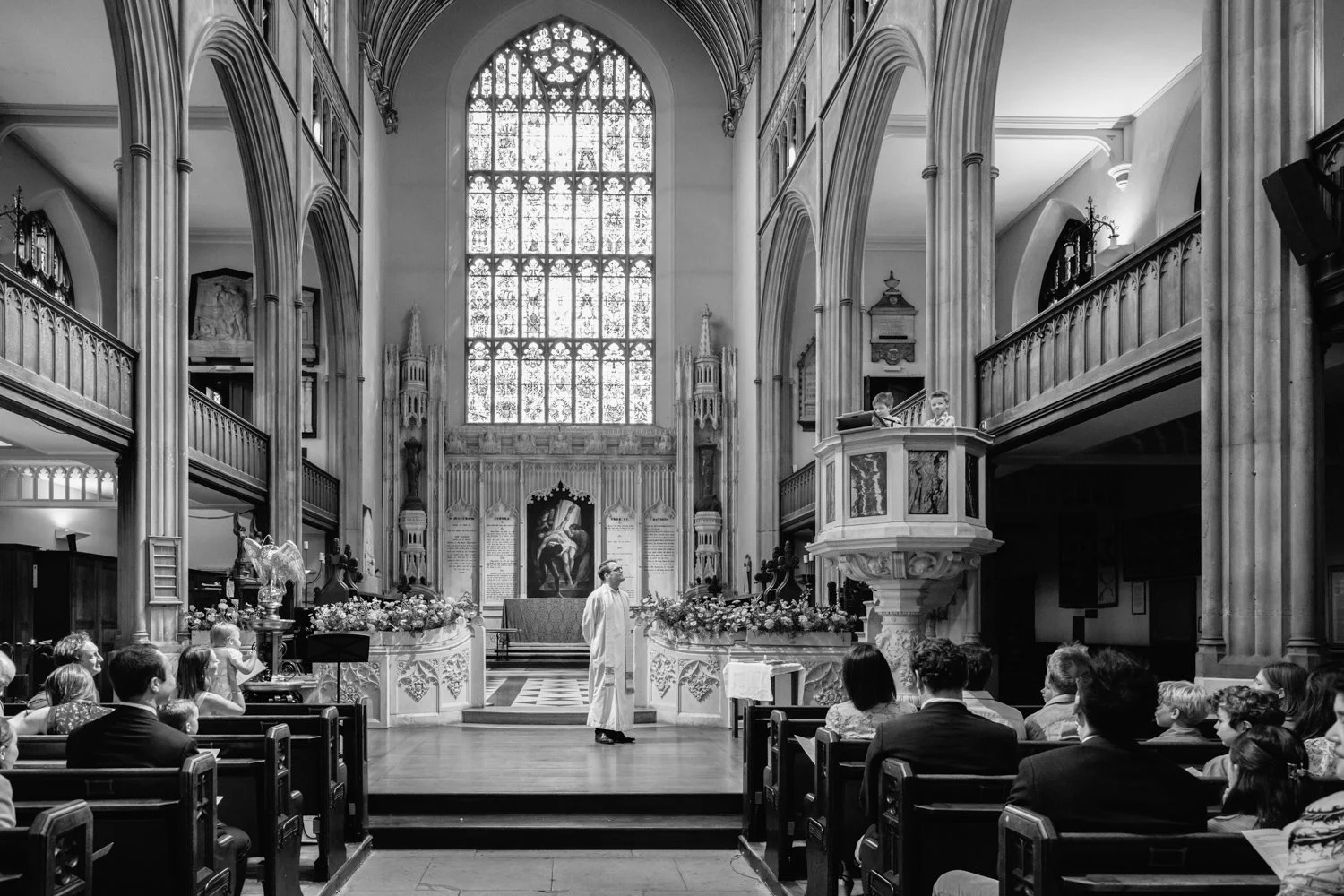wide angle view of service