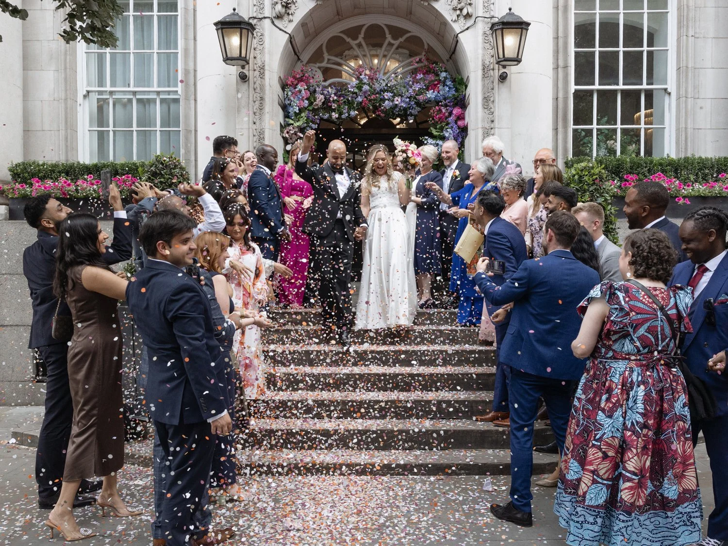 On steps of Old Chelsea Town Hall