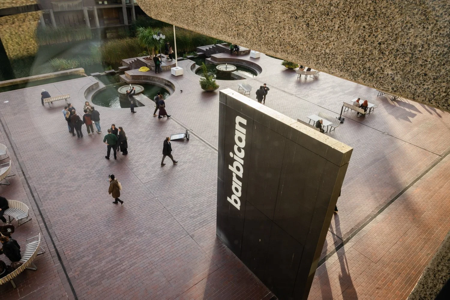 Aerial view of Barbican lakeside