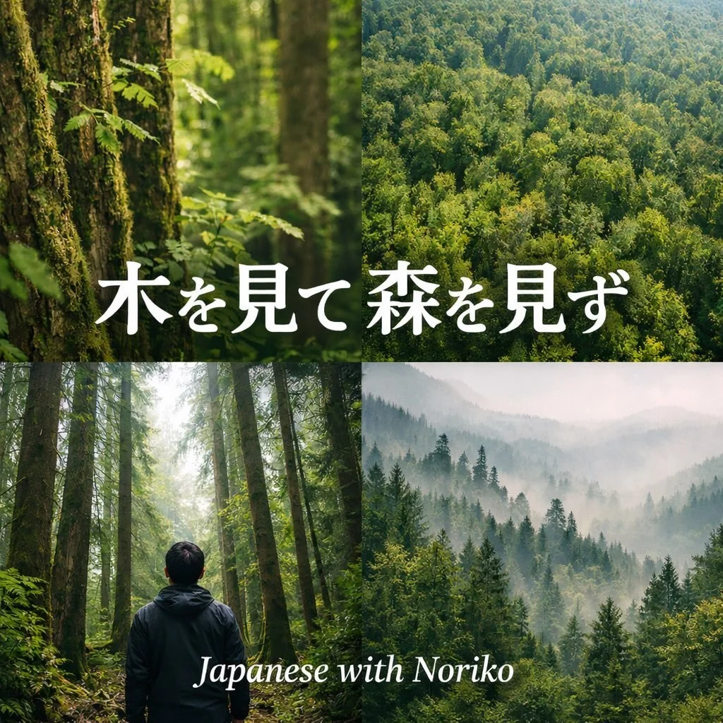 March Inspiration 🌸もう3月になりました。
🌳 木を見て森を見ず（きをみてもりをみず）
&ldquo;Seeing the trees, but not seeing the forest.&rdquo;
 Focusing too much on small details and missing the bigger picture.

As a Japanese learner, this happens so easily.

You worry about one
