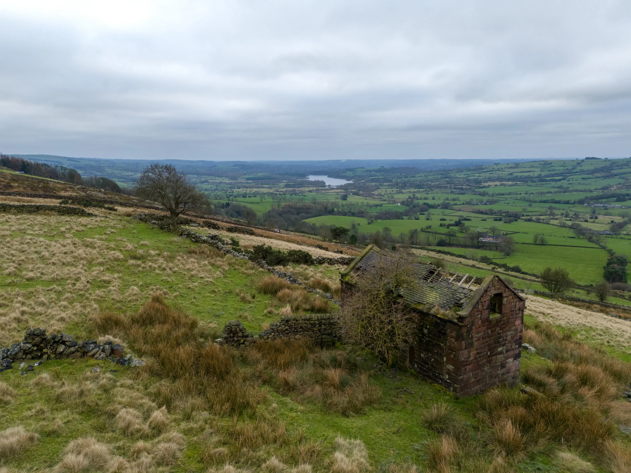 Aerial photograph of the "other" barn at The Roaches.