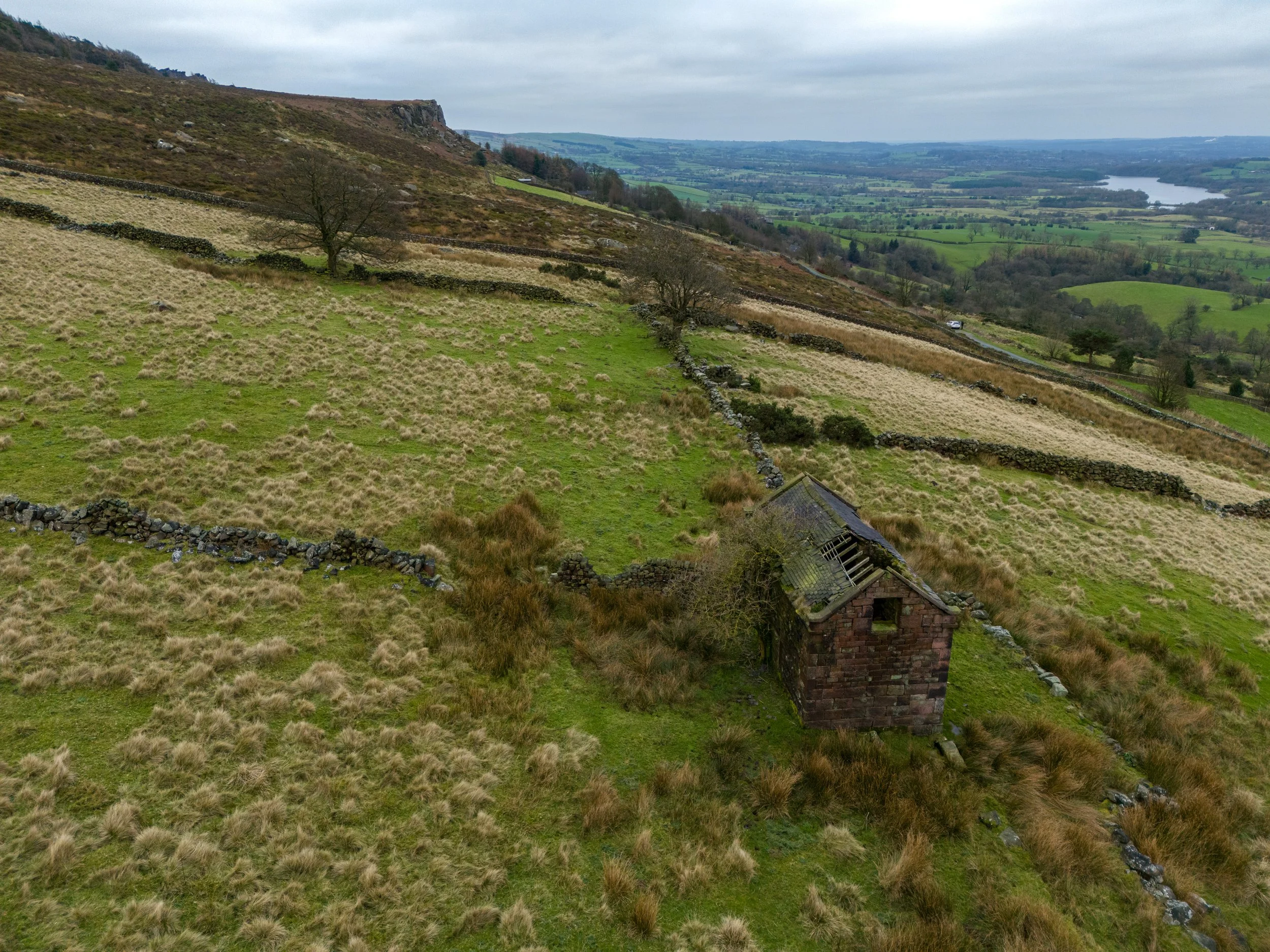 Aerial photograph of the "other" barn at The Roaches.