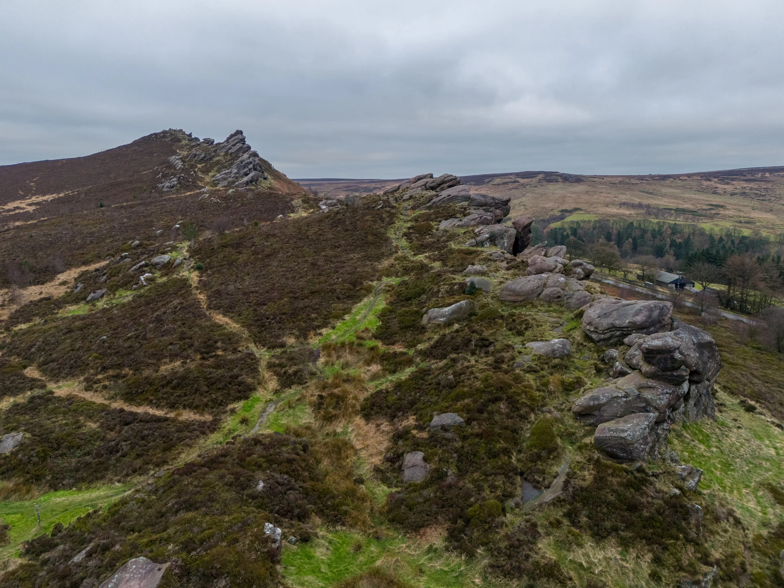 Aerial photograph of Ramshaw Rocks.