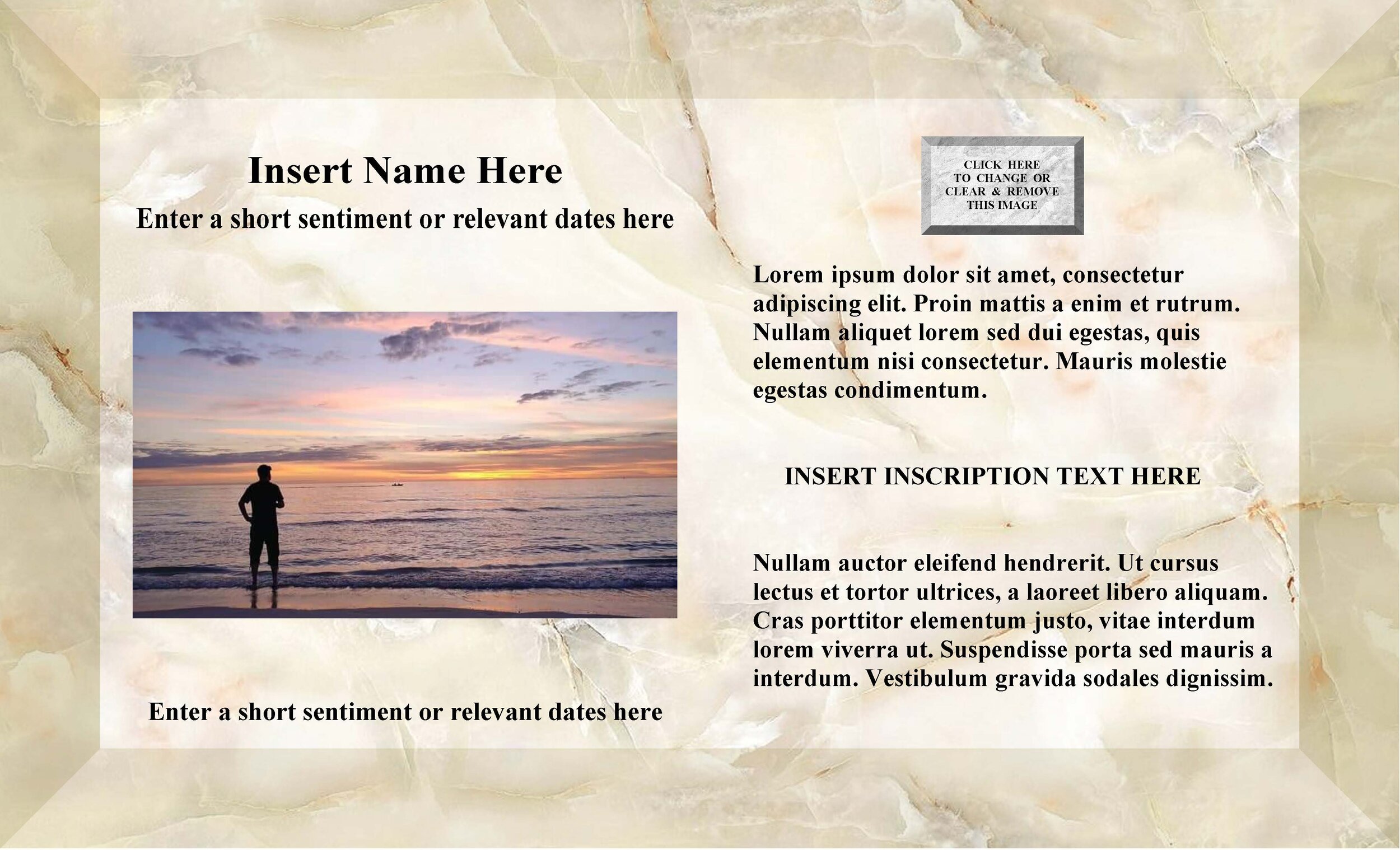 Beveled Ivory Marble Template