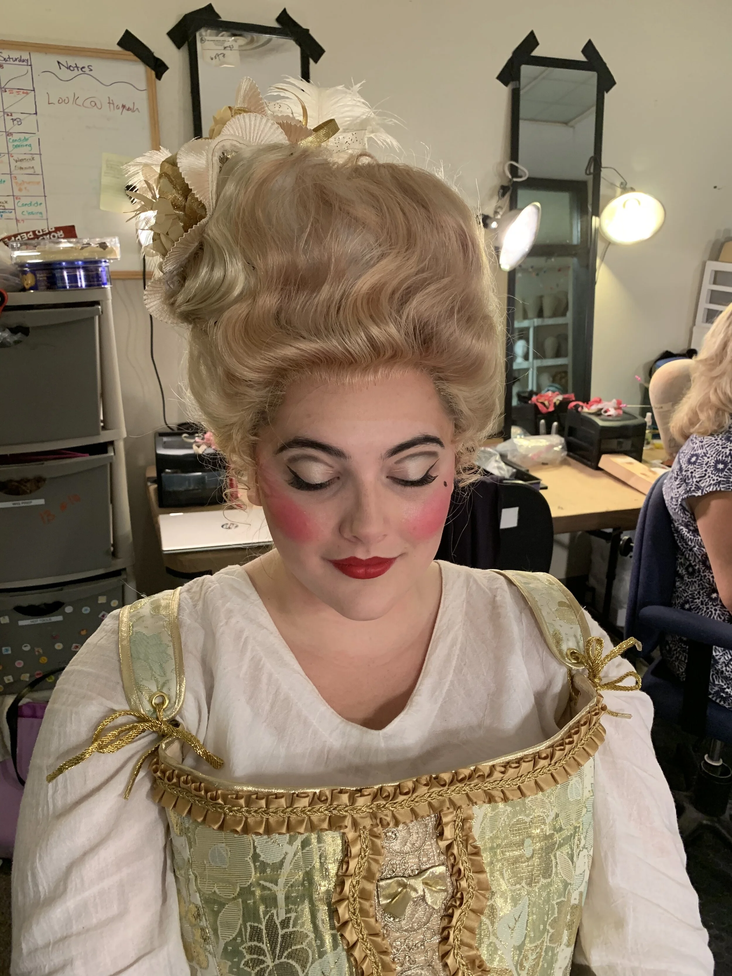 Makeup and wig styling