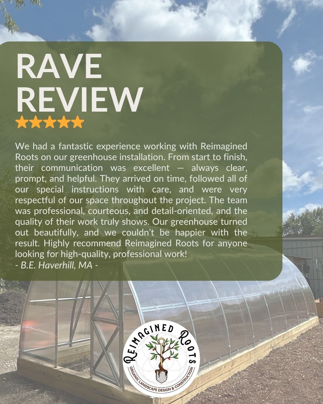 ⭐️⭐️⭐️⭐️⭐️ And a huge positive impact! This project is at a school and is a space now bustling with kids learning to grow food and tend to a garden.
 We are so grateful for your 5-star review and kind words about your new greenhouse B.E.! Thank you