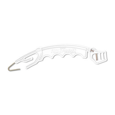 Insulated Speedrite zammr gate handle for electric fence on a white background.