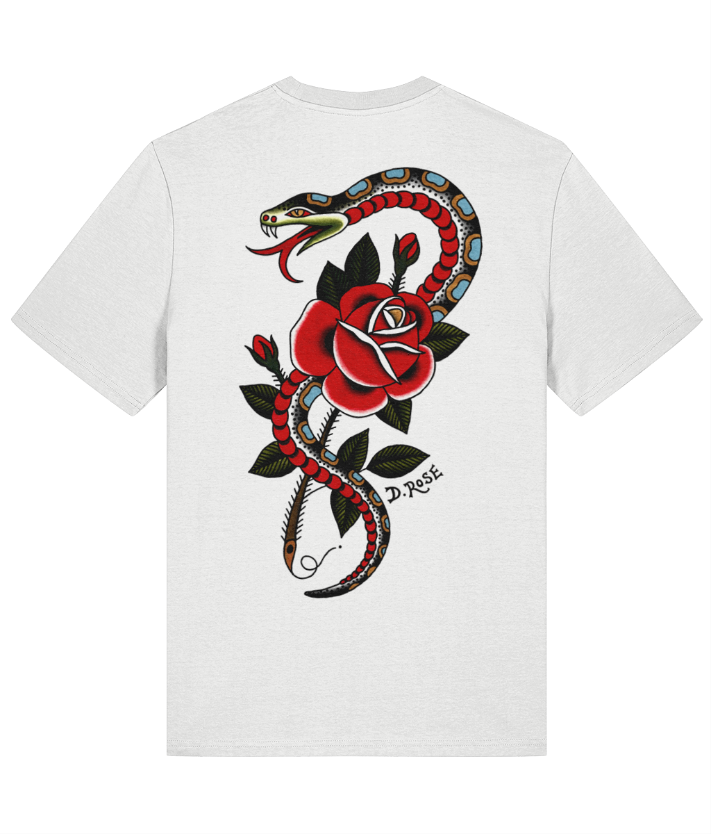 Snake and Rose T-Shirt (White)