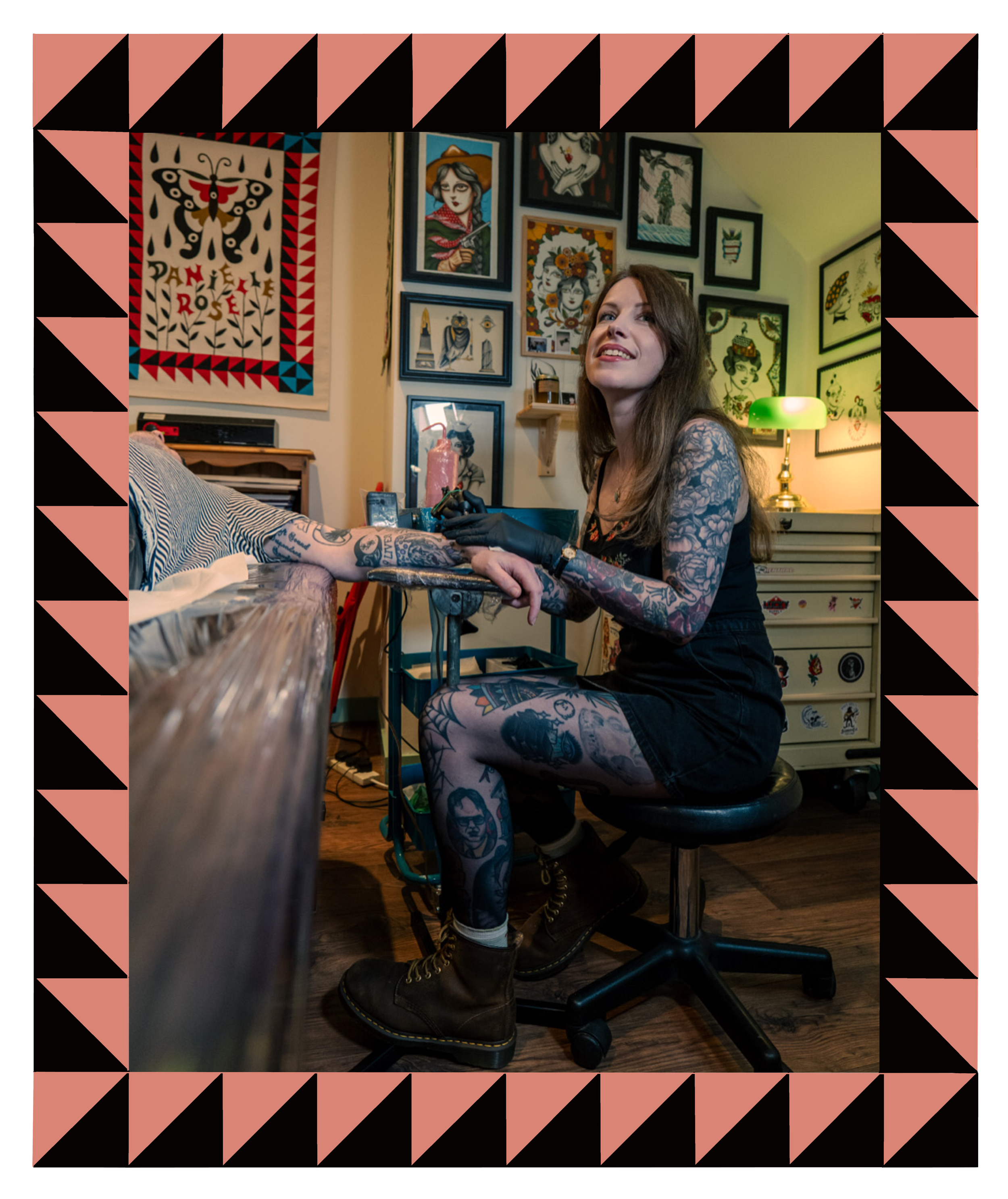 Danielle Rose tattooing in Dundee at cherub rock tattoo