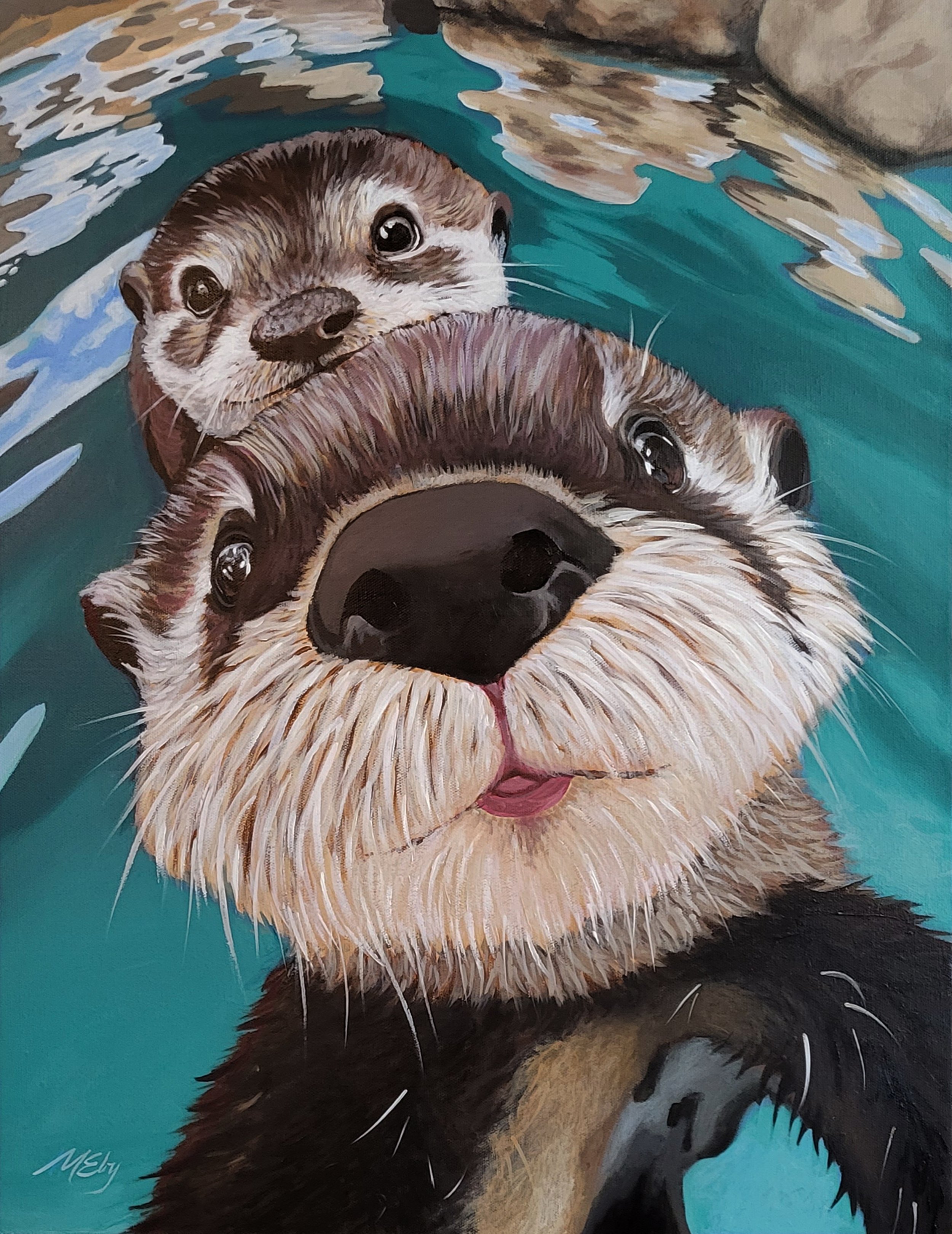 Monicas Otters Painting.jpg