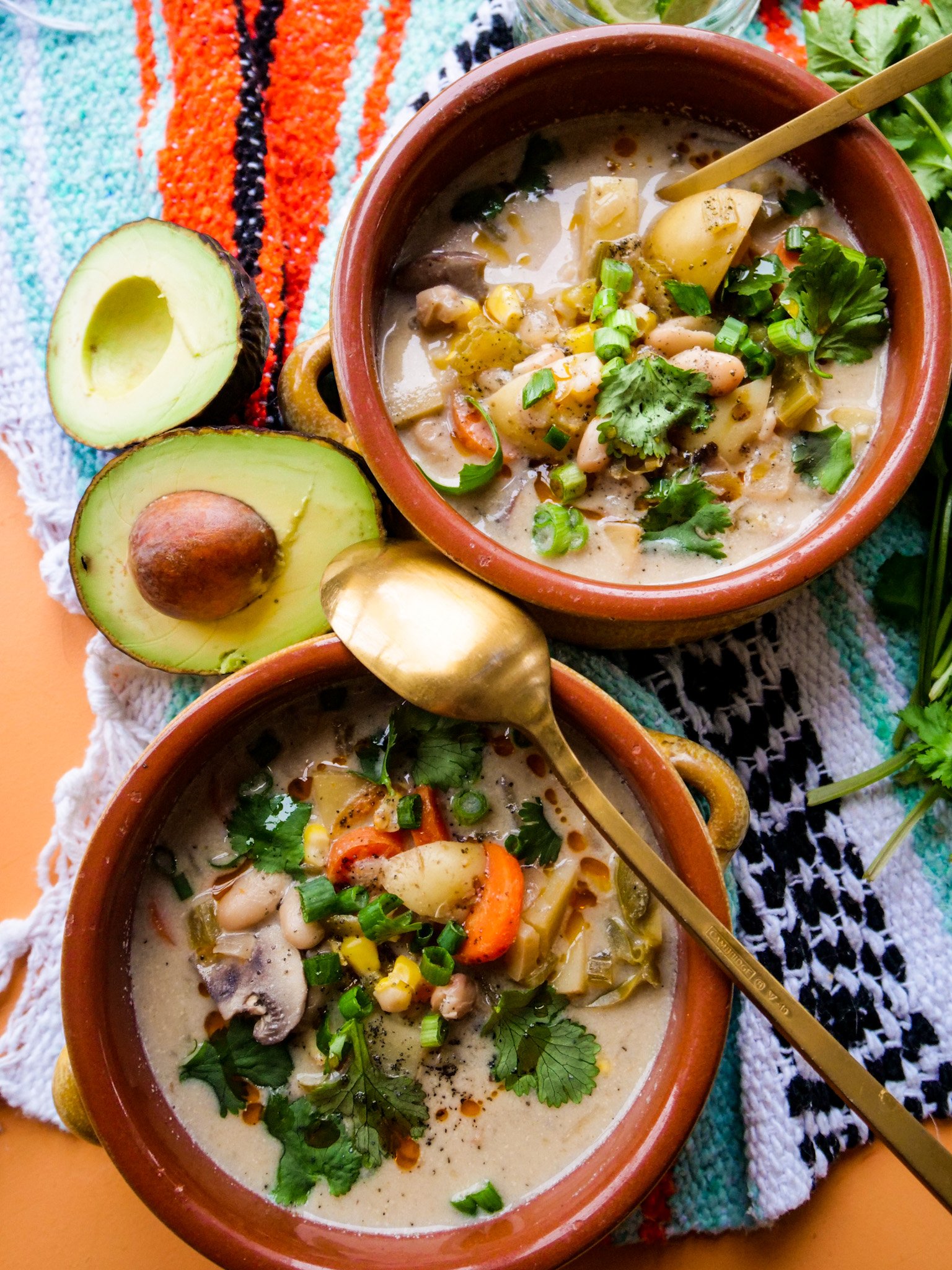 Creamy Loaded White Bean Chili (Dairy Free & Meatless Recipe)