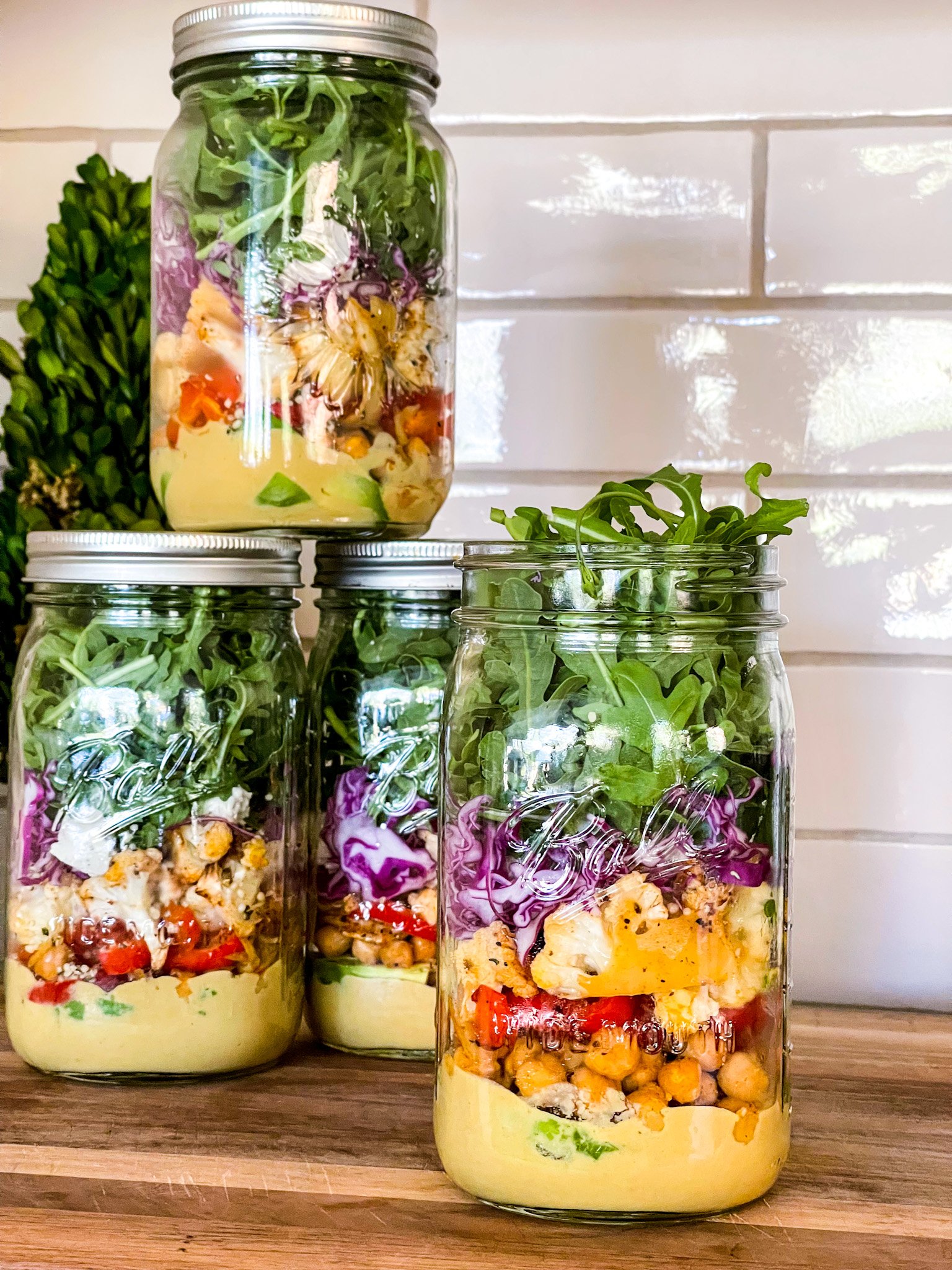 Roasted Veggie Mason Jar Salad