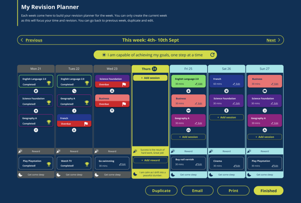 Pearson Revise Online Revision Planning Suite.