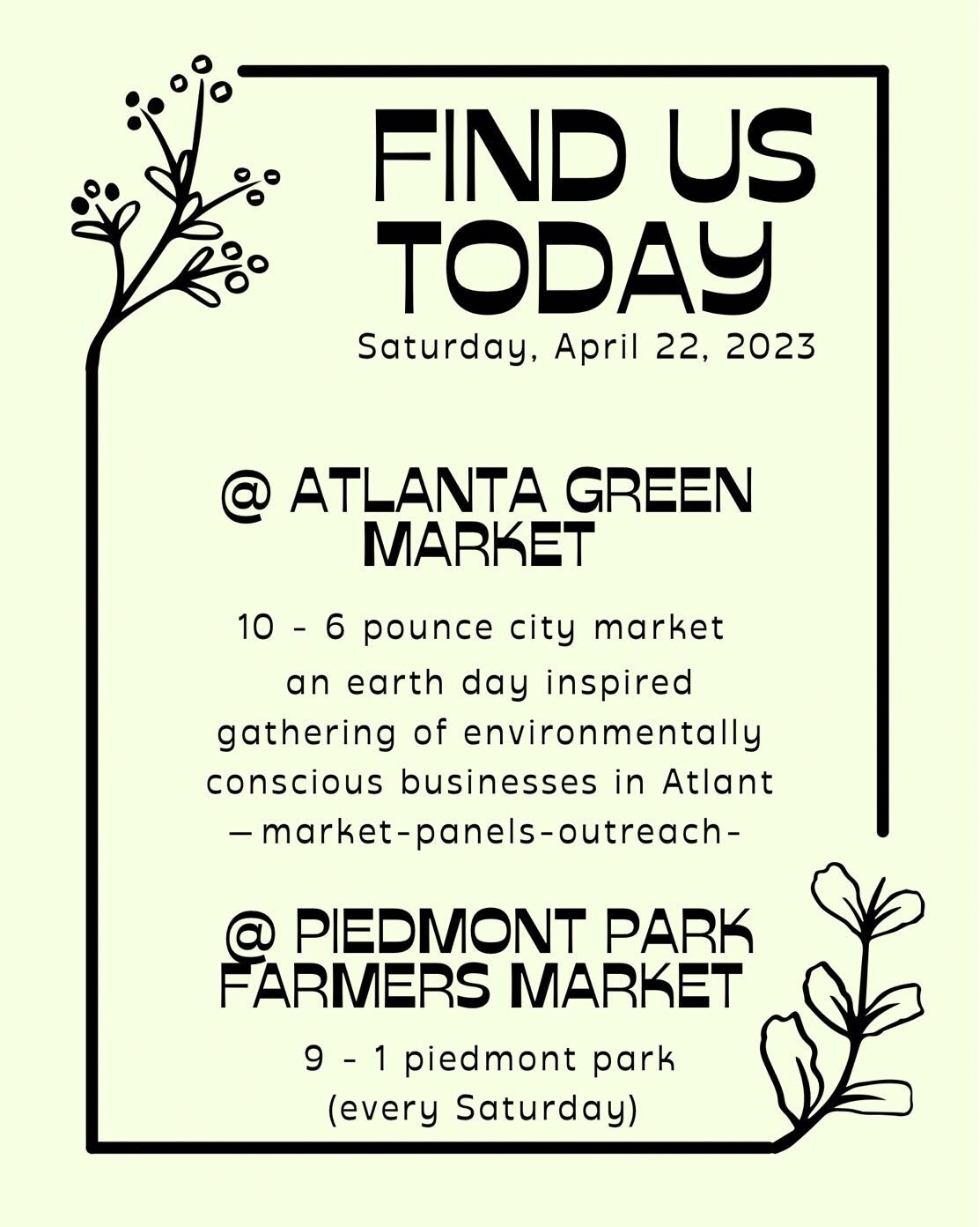 Come checkout @atlgreen.market today only! Peep the stories for more info!

Or find us at @piedmontgreenmarket where we are every Saturday all summer long! 

#greencleaning #naturalcleaning #ecocleaning #greenclean #green #organic #cleankitchen #clea