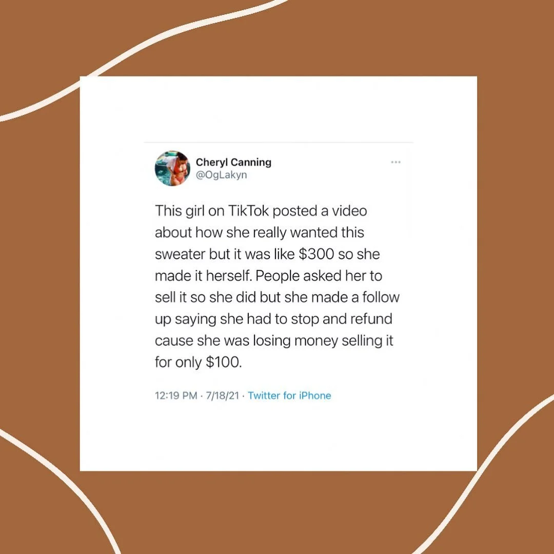 Reminder to know your worth, add tax, then factor in gratuity&hellip; Oh and never shade another persons bag. Normalize saying you can&rsquo;t afford it vs calling it overpriced.