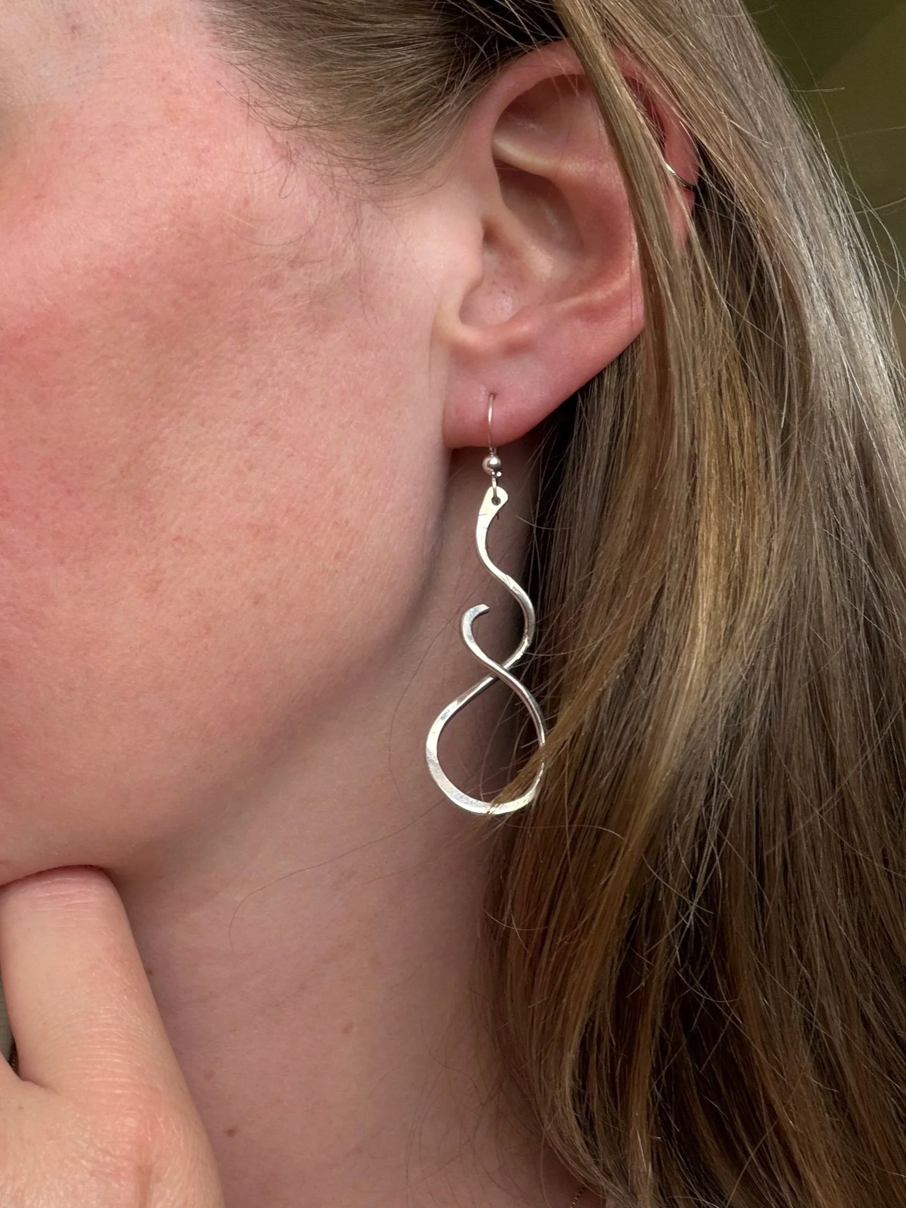 Silver Spiral Earrings