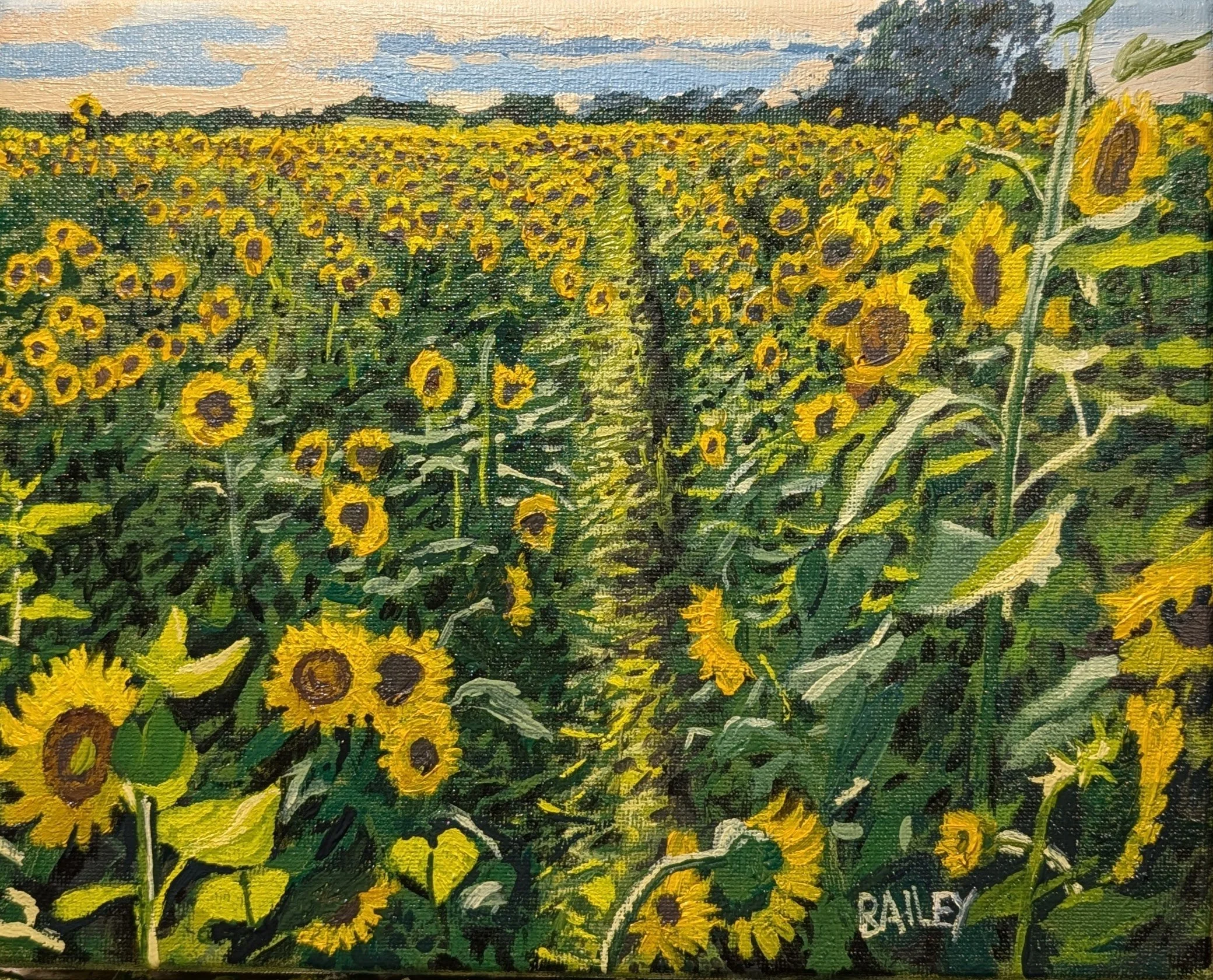 Wild Sunflowers, Oil On Canvas 8x10