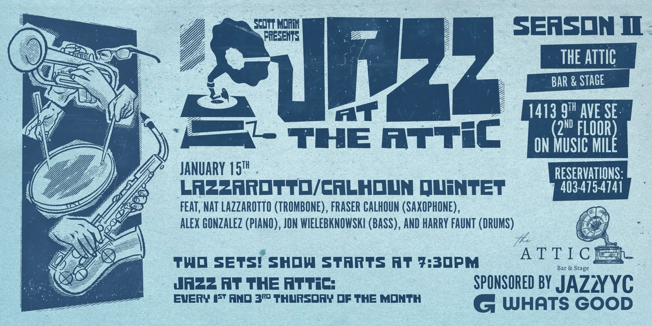 Lazzarotto / Calhoun Quintet @ the Attic Bar &amp; Stage
