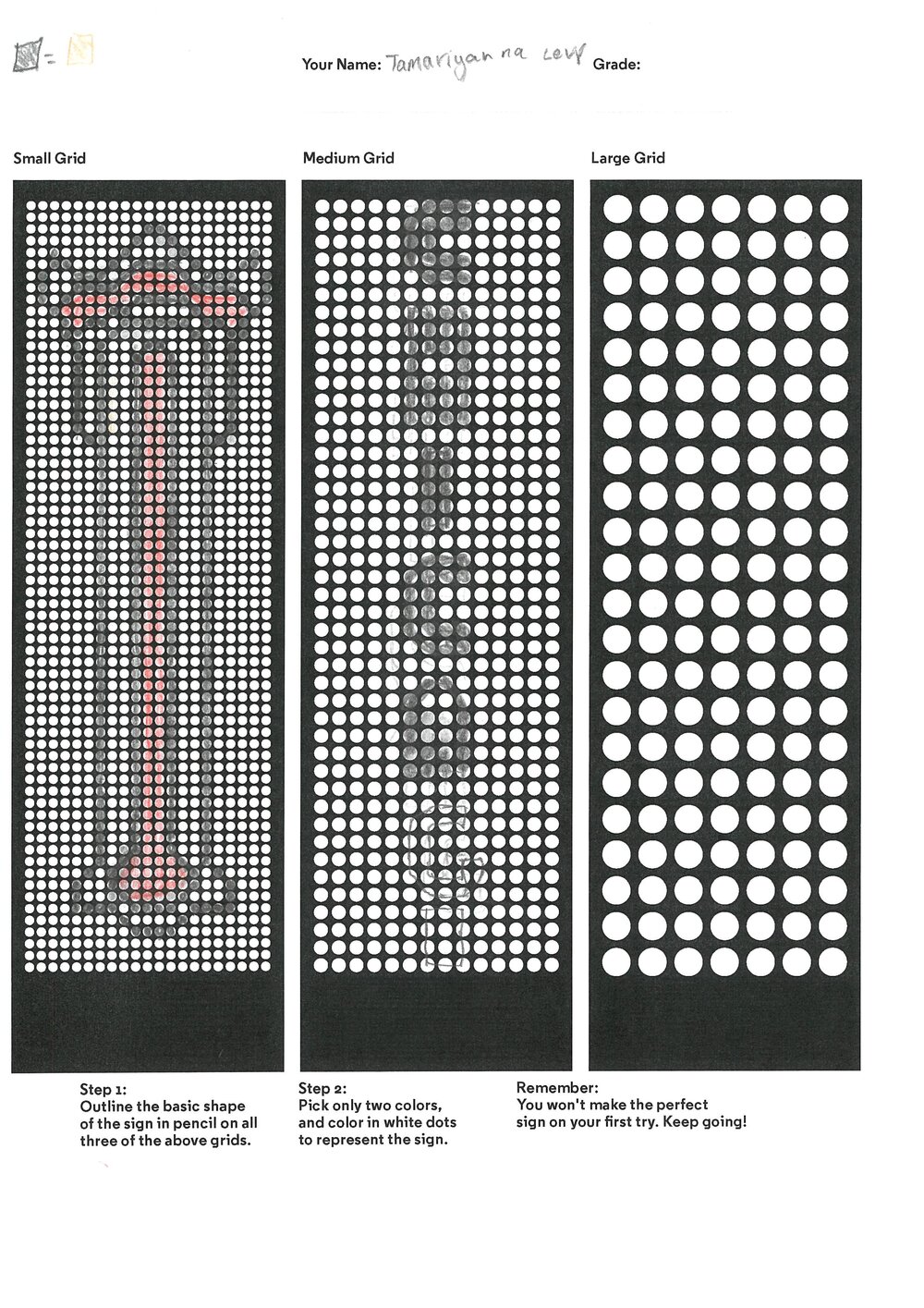  Student draft work on designing an abstract Chicago Theatre marquee.  