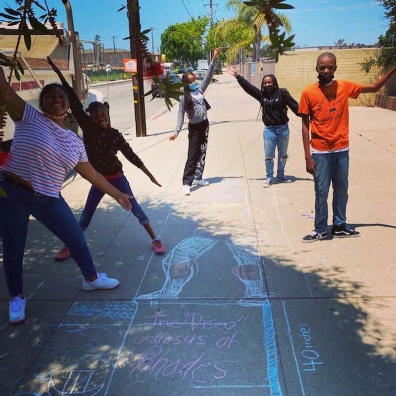 Art chalk project . Good job boys and girls 👏🏻👌🏻❤️