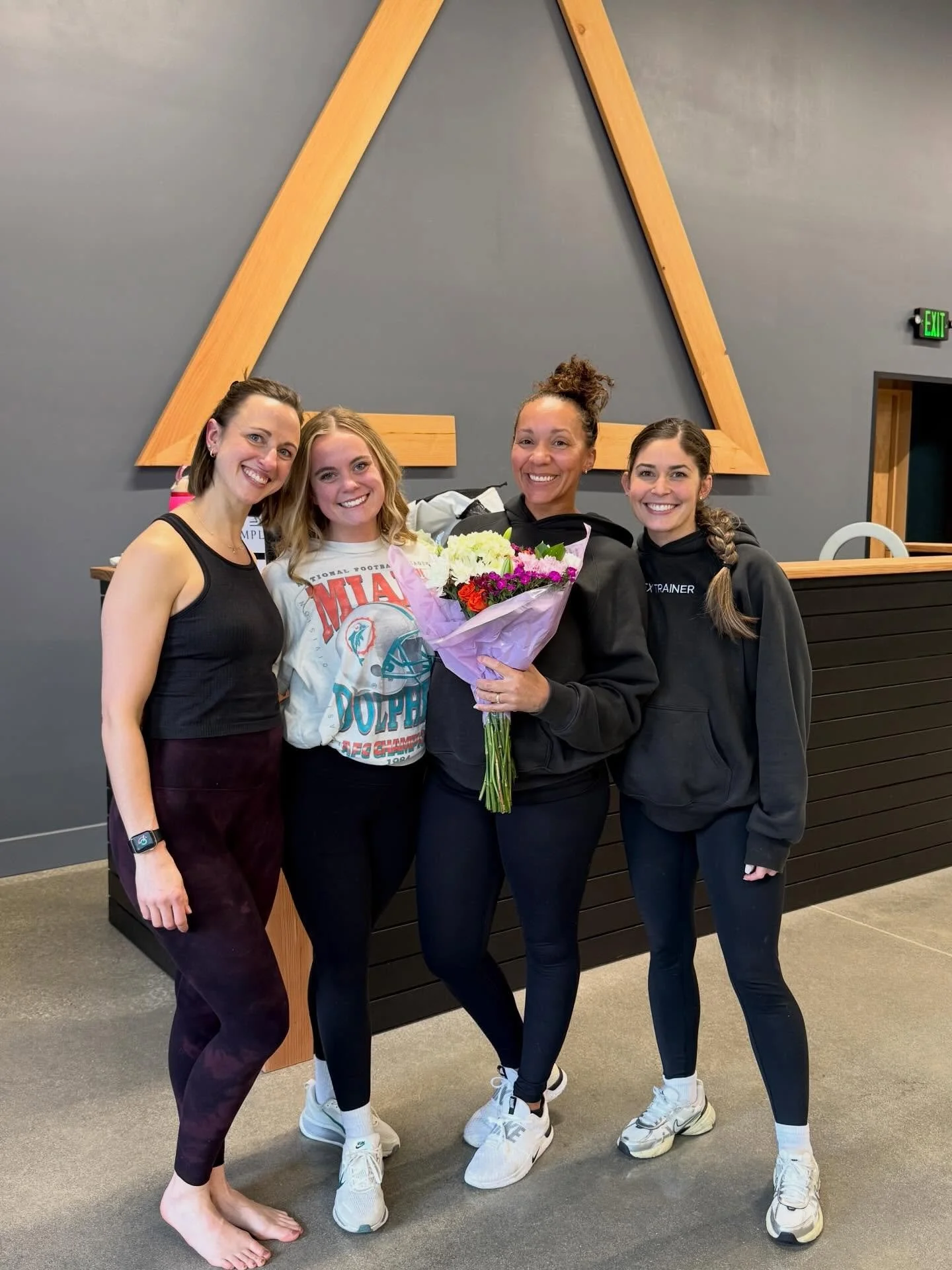 Today we got to celebrate @jazzyjb311 birthday. Donuts, flowers, babies running around the gym, an Apex &amp; Heated sculptx class. We love you so much 🫶🏽