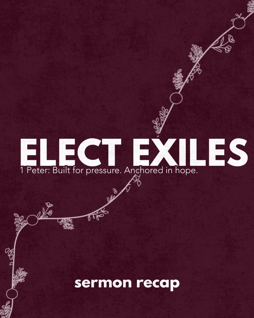 This past Sunday, Pastor Ben kicked off our new series, Elect Exiles, though 1 Peter. 
He preached through 1 Peter 1:1-2, encouraging us to live as elect exiles. As Christians, we are called to live on mission for God in this world, but this world is