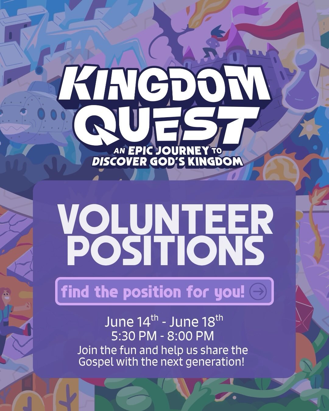 Join in on the VBS fun! Scroll through our volunteer positions &amp; find the one that best fits YOU! Use the link in our bio to sign up today🥳🕺