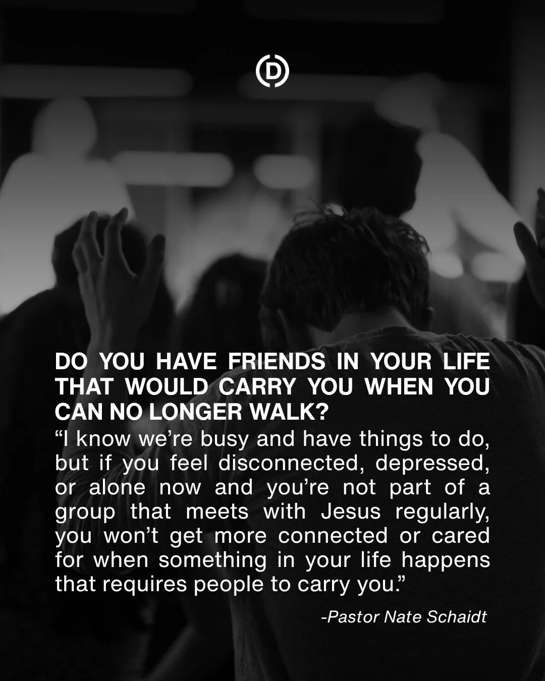We aren&rsquo;t meant to do life alone. Community is crucial to the Christian life. We need people who will carry us to Jesus when we can no longer walk, people who will hold us accountable &amp; walk beside us as we follow Jesus. SWIPE ->> 
🤍