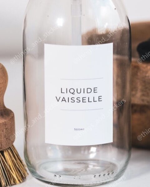 Etiquette pour flacon en verre