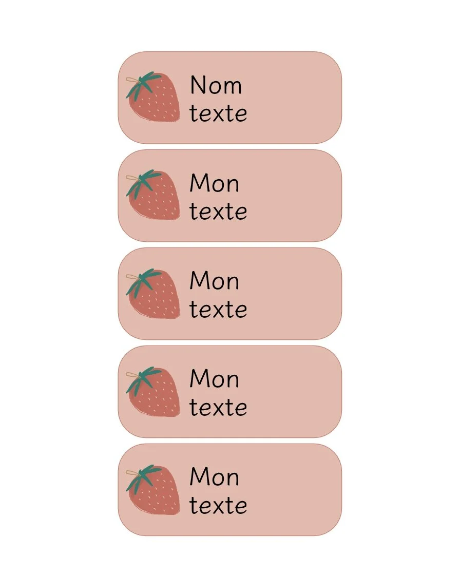 Etiquette personnalisee prénom fraise