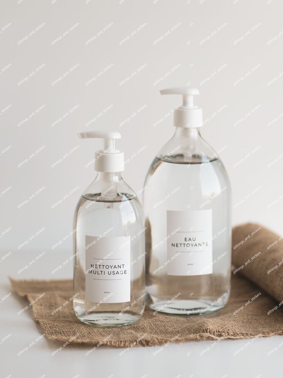 Distributeur de savon en verre avec pompe en plastique blanc — THINGS and  STICKERS