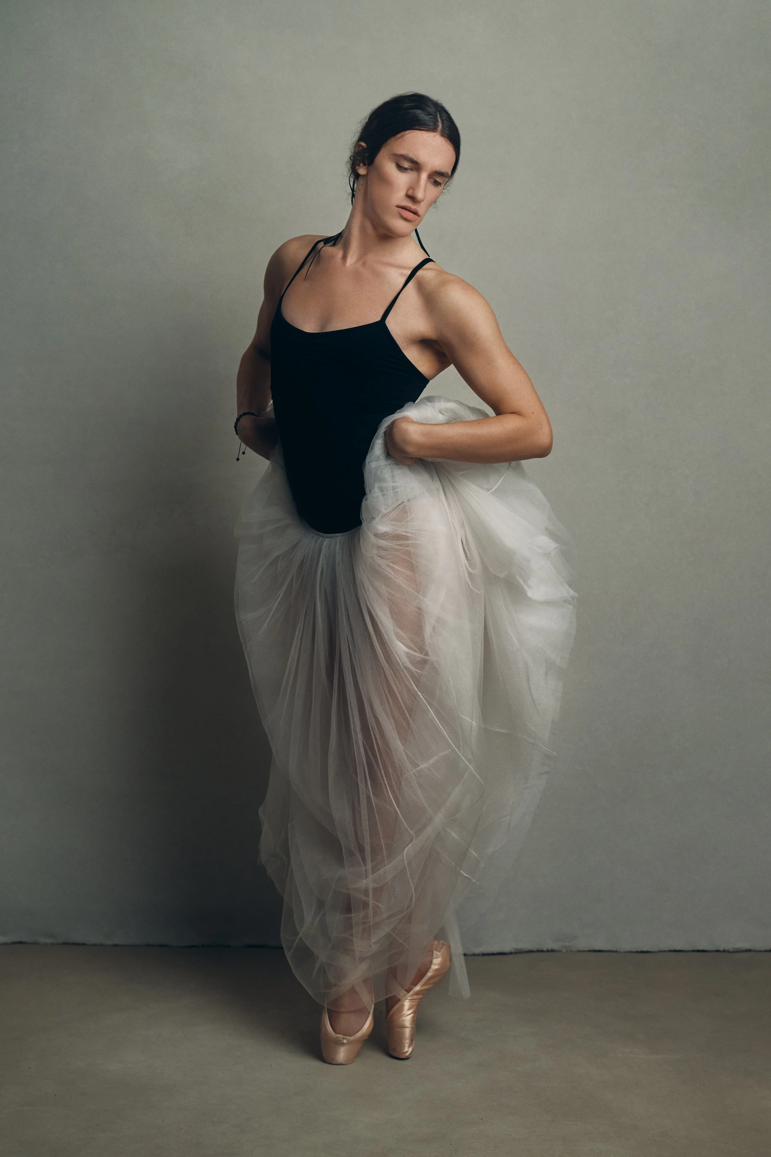 Painterly full body portrait of dancer Sasha Manzetti