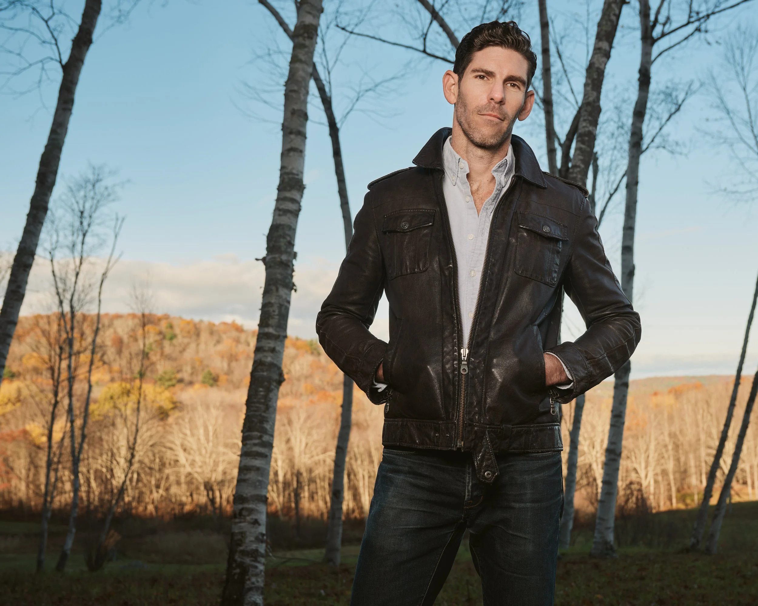 Author Brian Schaefer photographed in the Hudson Valley for his debut novel, TOWN & COUNTRY