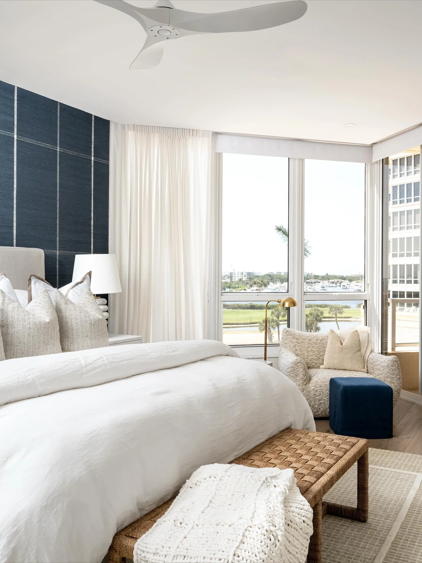 We&rsquo;re loving the mix of colors and materials that give this space such a warm, welcoming feel.

Project: Baycation
Designer: @chloeweatherford 
Photographer: @thelaurahenry 

#Interiors
#DesignInspo
#BedroomDesign
#CustomInteriors
#HomeDesign
#