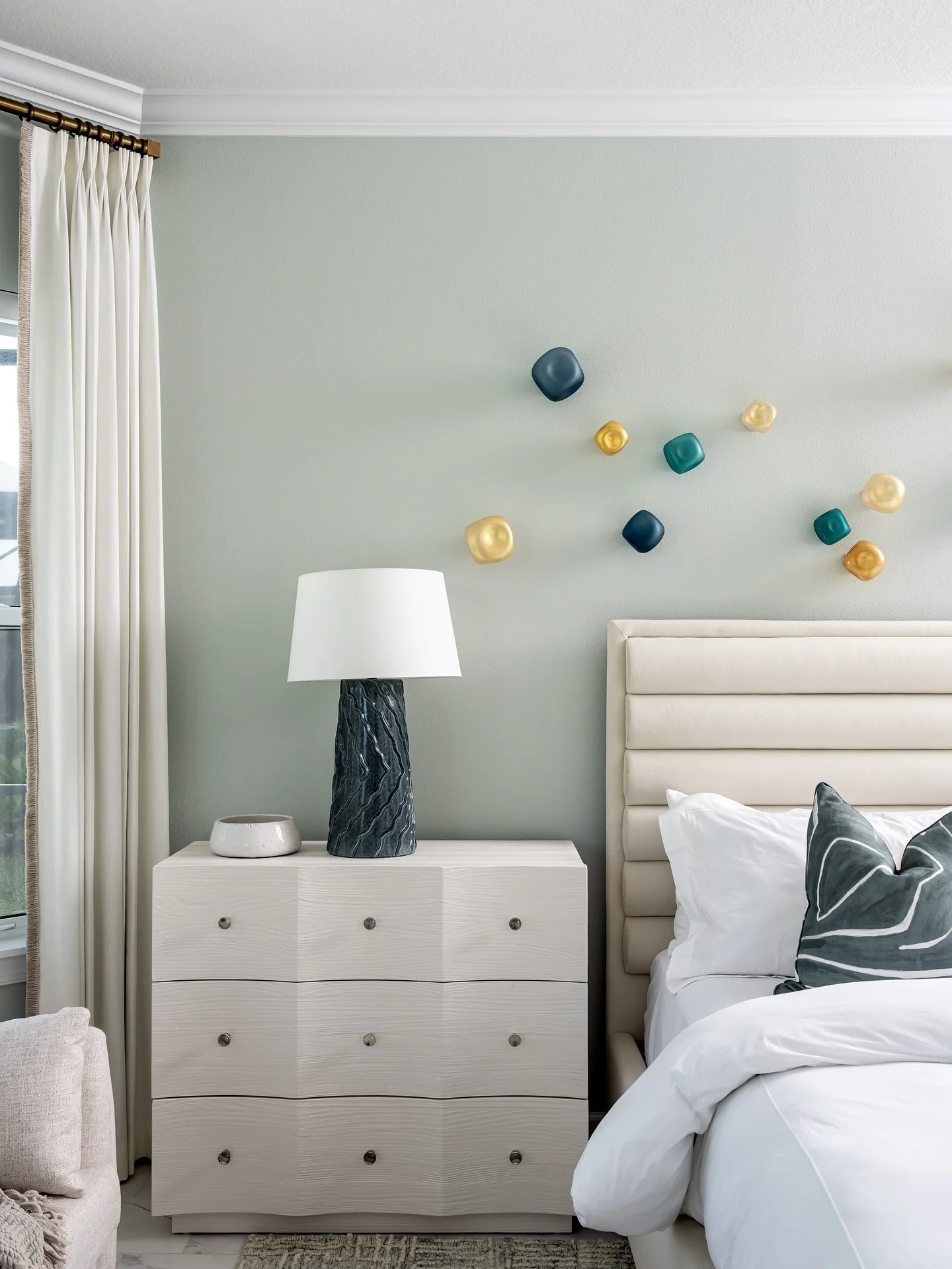 A glimpse into the Master Suite 💭
Project: The Kaleidahaus 
Designer: @darbymichelle97 
Photographer: @thelaurahenry 
#TheKaleidahaus
#InteriorDesign
#BedroomDesign
#DesignInspiration 
#Color 
#Design 
#HomeInteriors
#DesignInspo