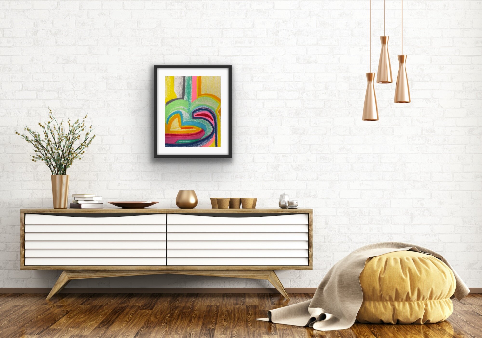 "Surprise" Original Hand Drawn Pastel on Paper 11Hx14Wx1.5D by Erin McGrath Rieke