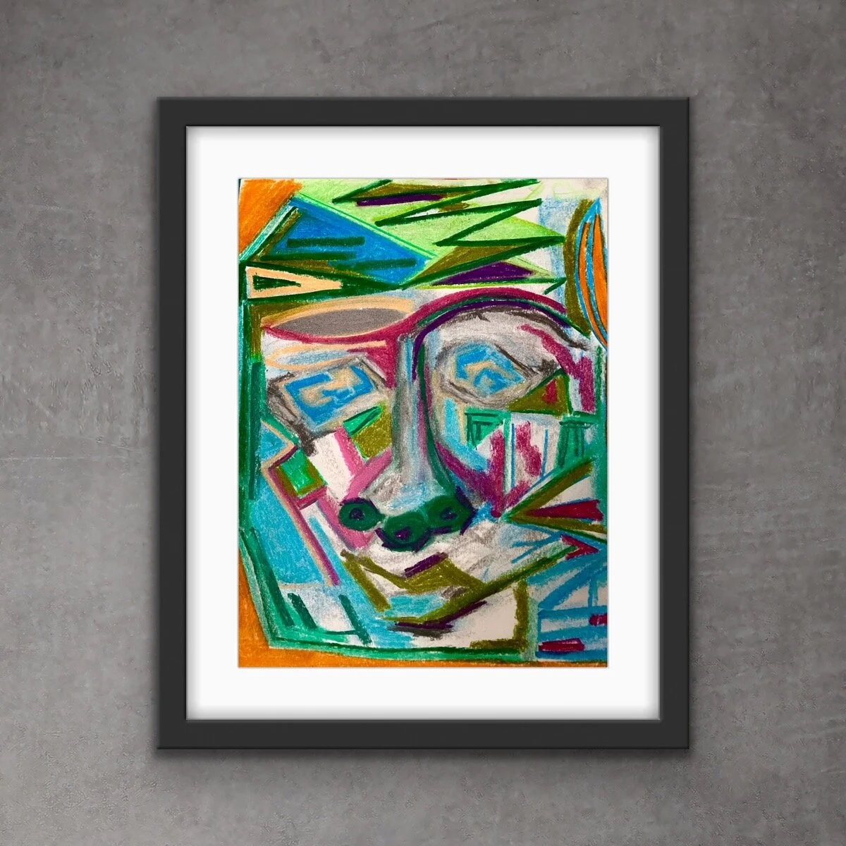 "Self-Portrait" Original Hand Drawn Pastel on Paper 11Hx14Wx1.5D by Erin McGrath Rieke