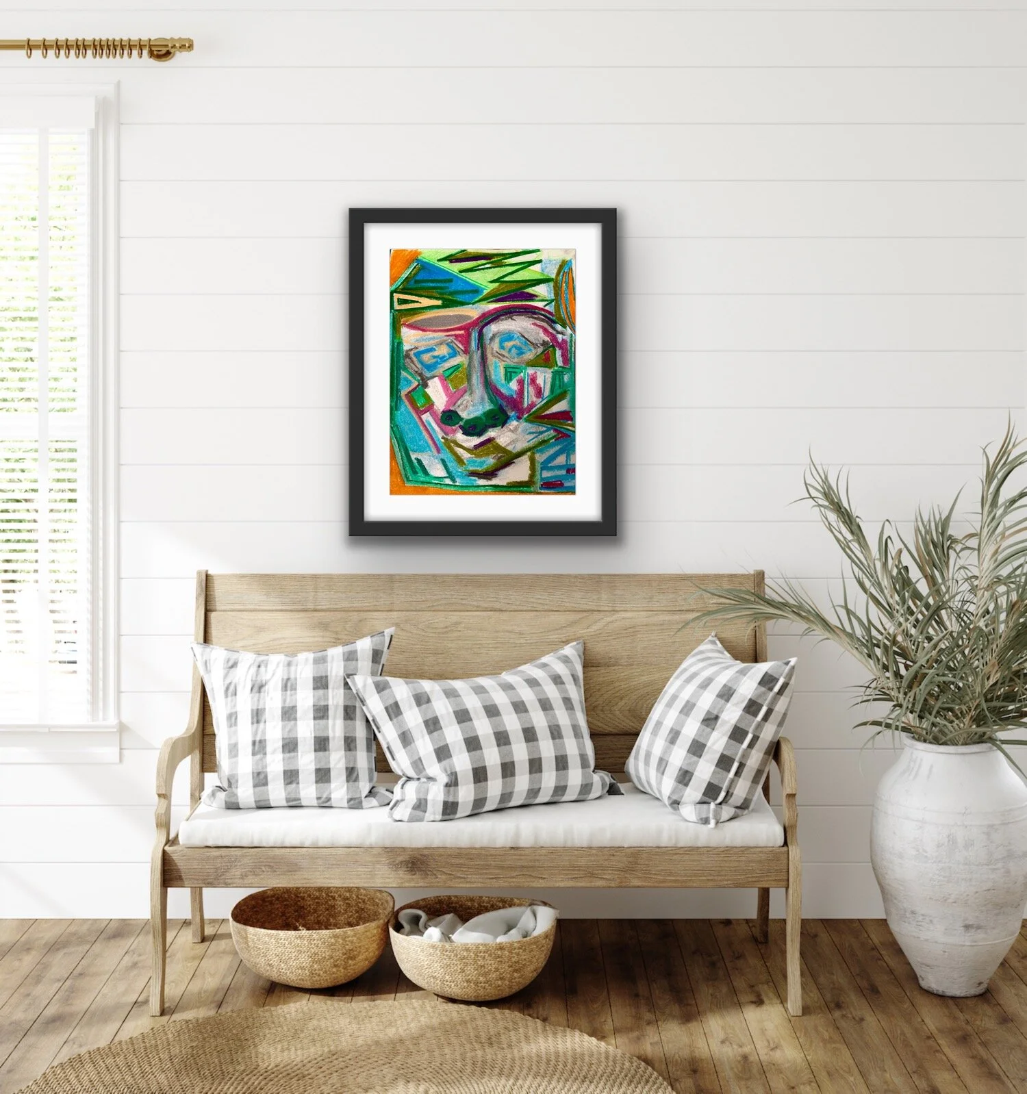 "Self-Portrait" Original Hand Drawn Pastel on Paper 11Hx14Wx1.5D by Erin McGrath Rieke